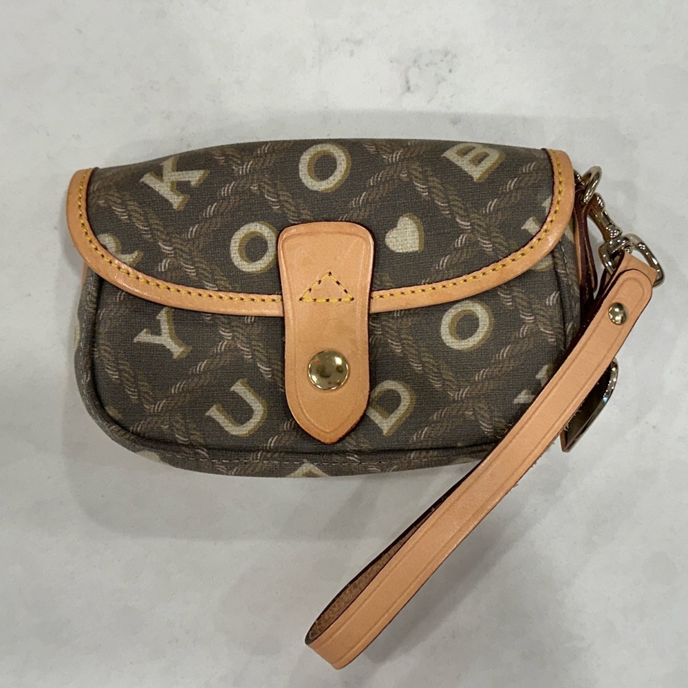Dooney & Bourke Wristlet Pouch with Logo Pattern